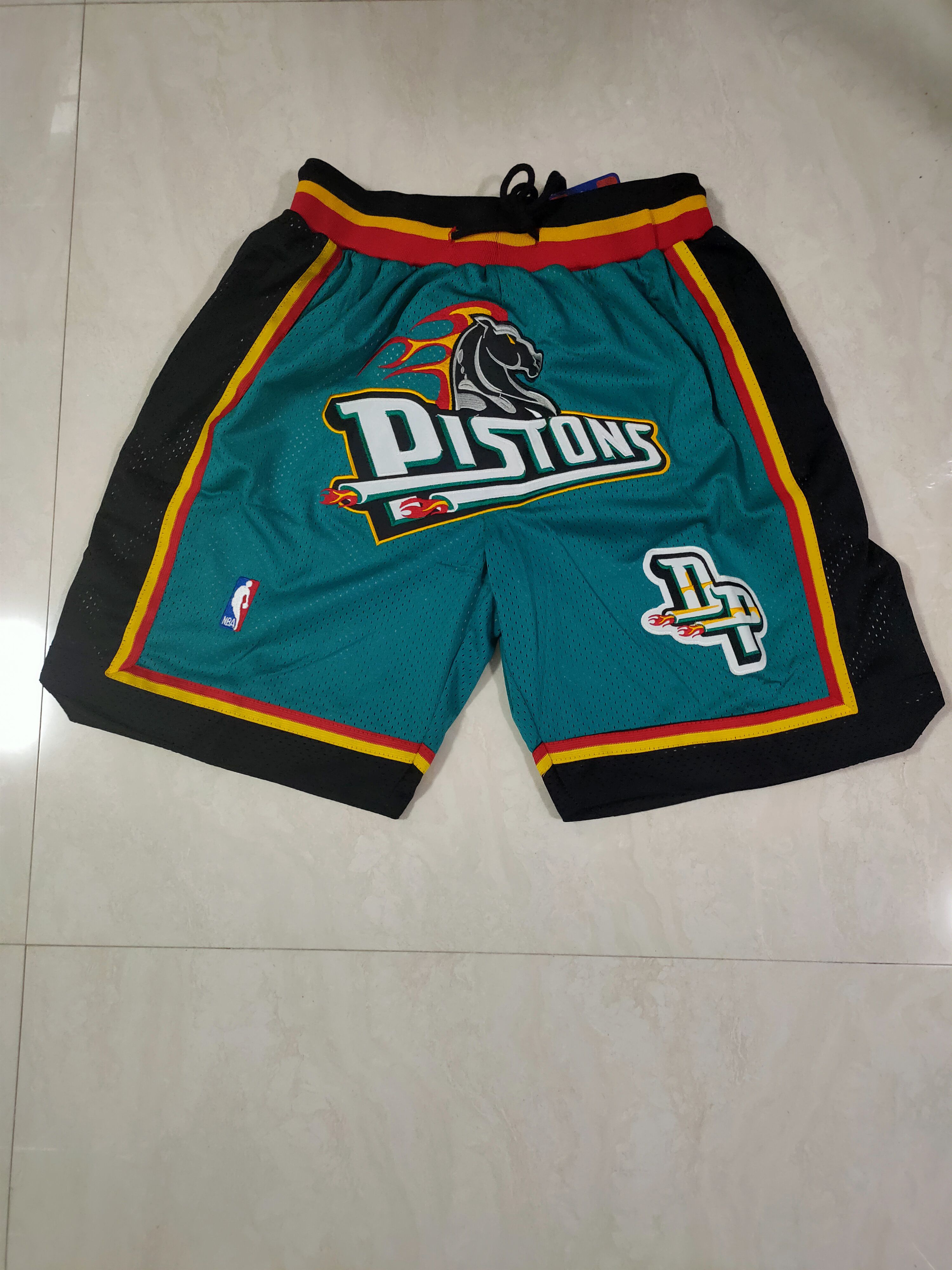 Men NBA 2021 Detroit Pistons Green Shorts